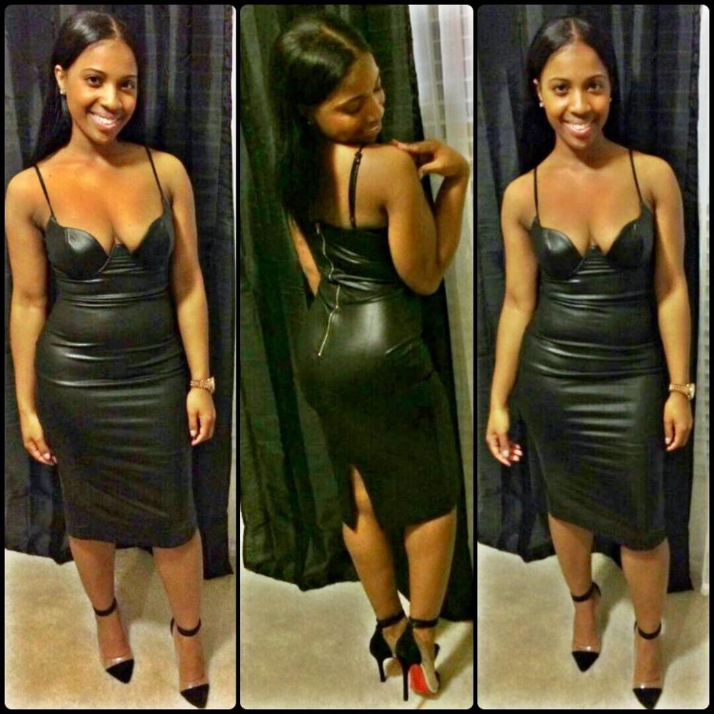Sexy Faux Leather Dress